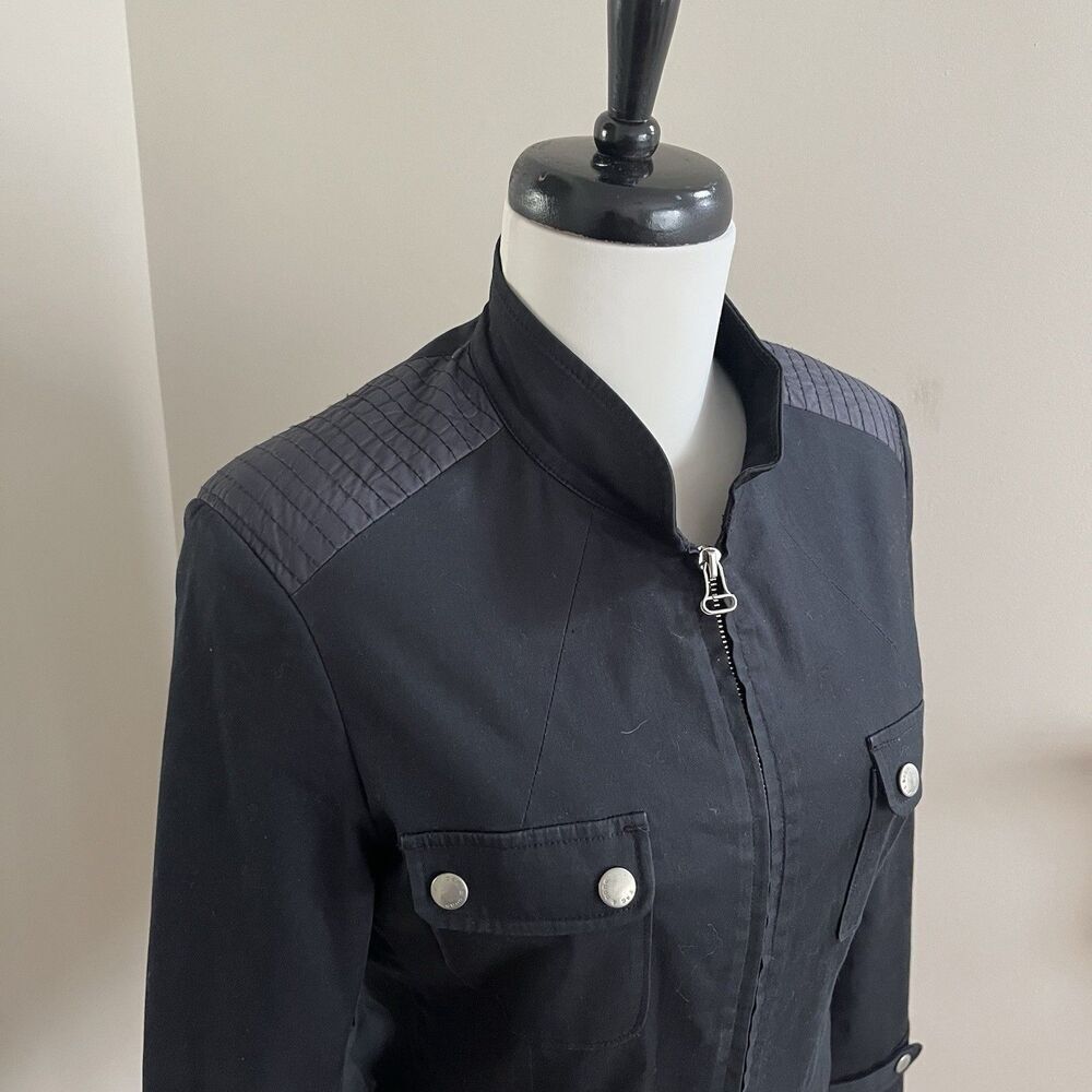 Rag & Bone Utility Army Jacket size 4 Black Elbow Patch - Picture 12 of 13